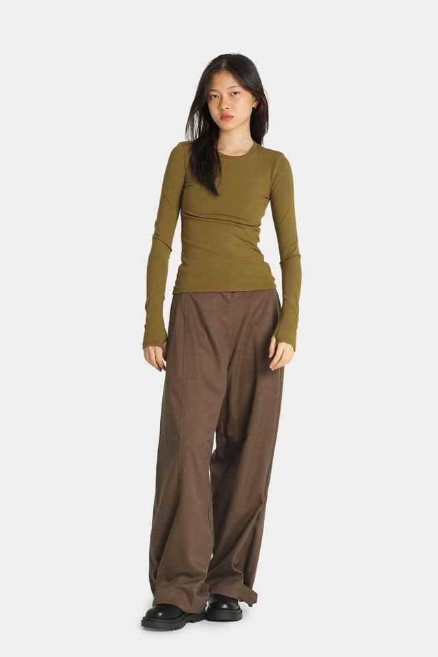 THUMBELINA LONG SLEEVE TOP IN BRONZE