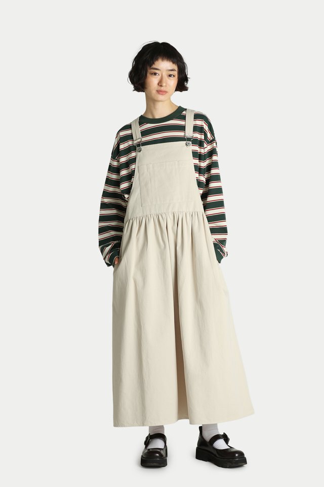 MARLEY TWILL OVERALL DRESS IN ECRU