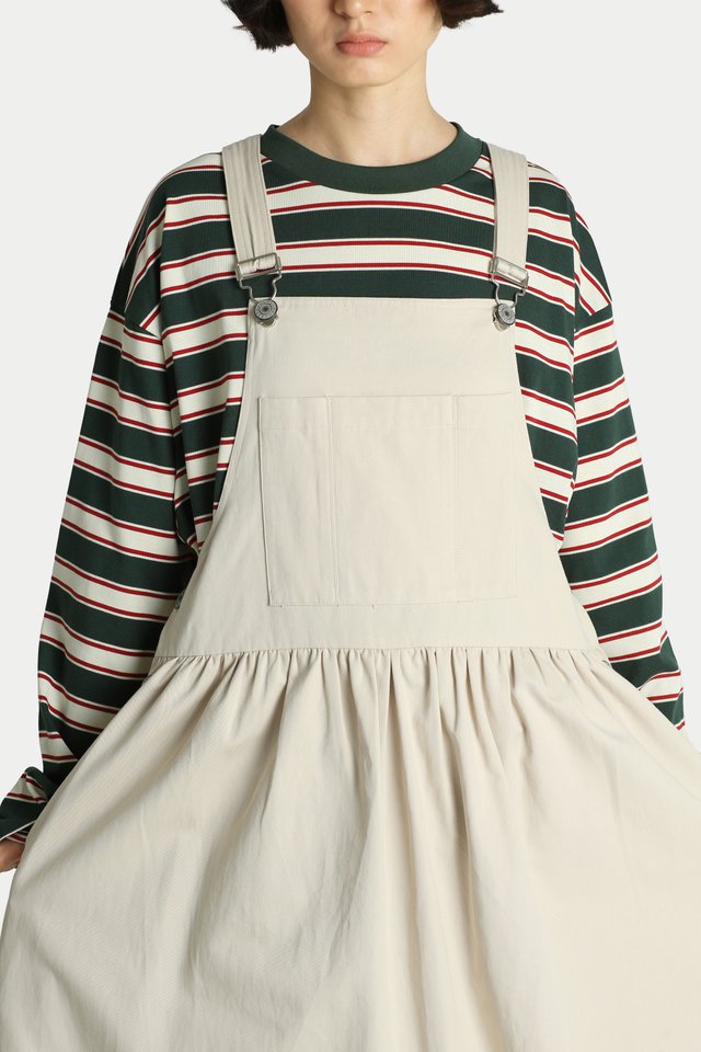 MARLEY TWILL OVERALL DRESS IN ECRU