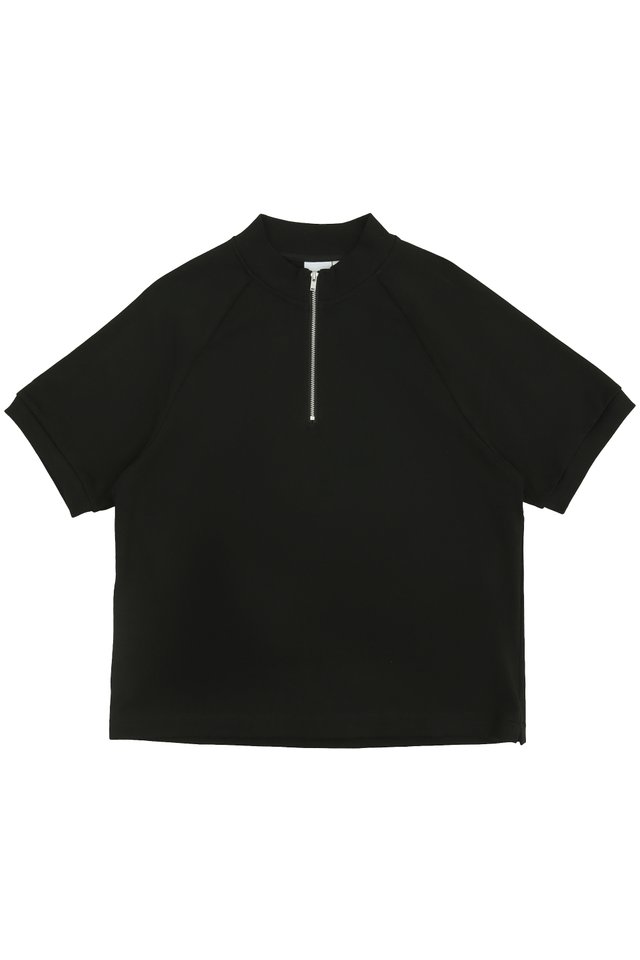 PIETRO HALF-ZIP RAGLAN TOP IN BLACK