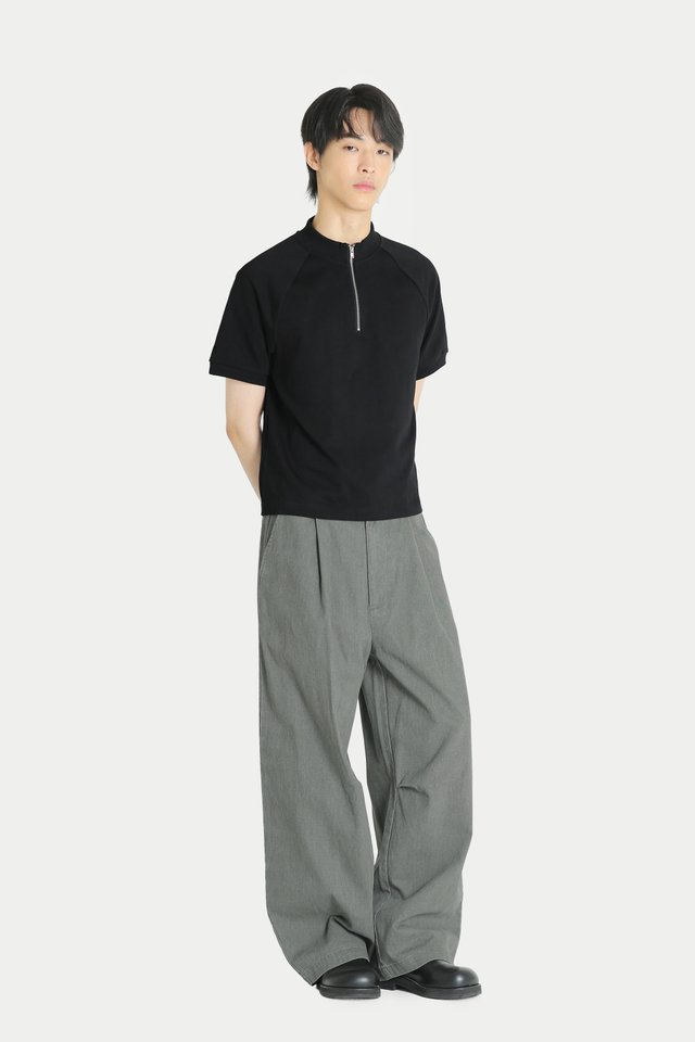 DANTE BRUSHED TWILL CURVE TROUSERS IN WASHED GREY