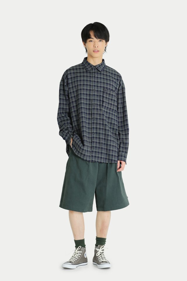 WALT CHECKED POCKET SHIRT IN NAVY