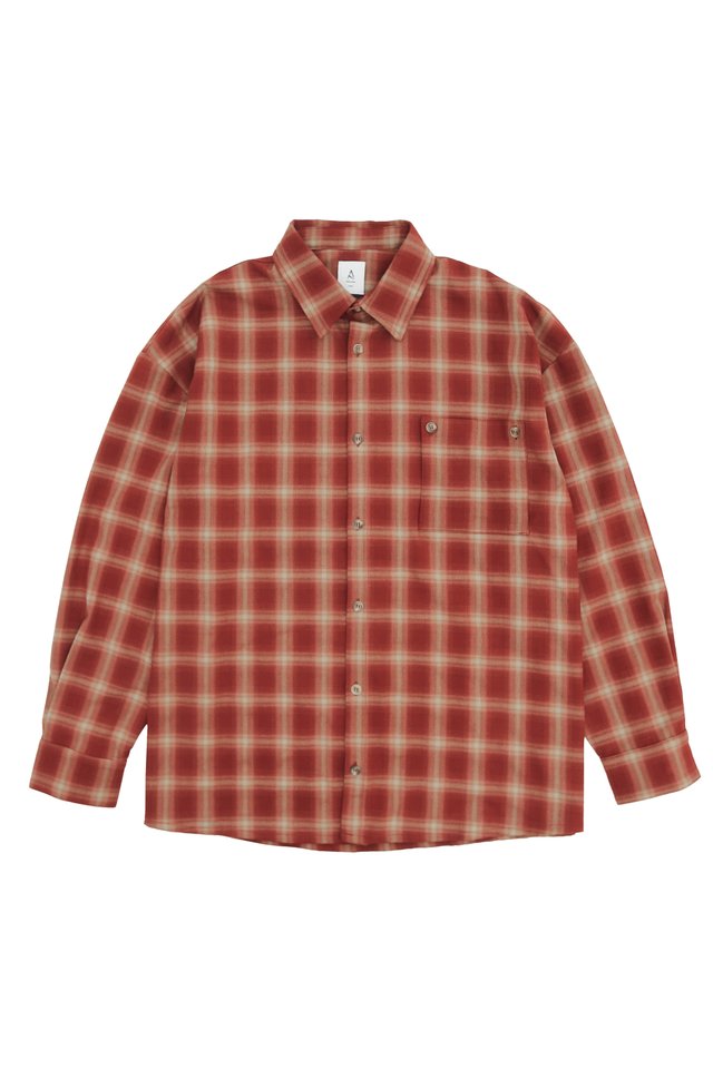 WALT CHECKED POCKET SHIRT IN TERRACOTTA