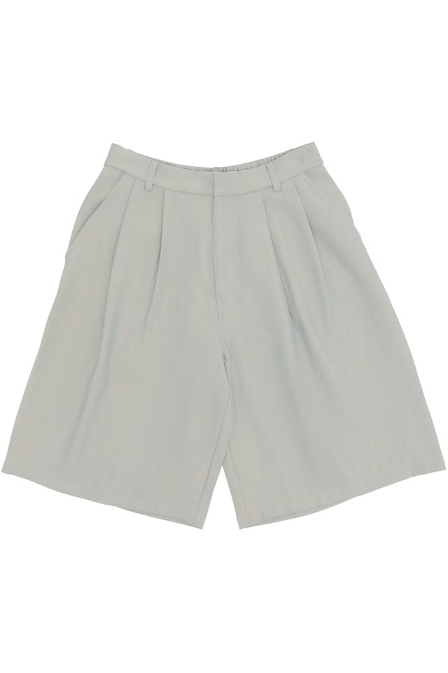 WARREN ELASTIC WAIST PLEATED SHORTS IN STONE