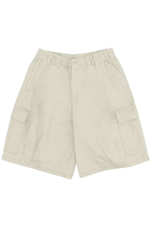 AXEL BOXY-FIT BALLOON SHORTS IN BONE