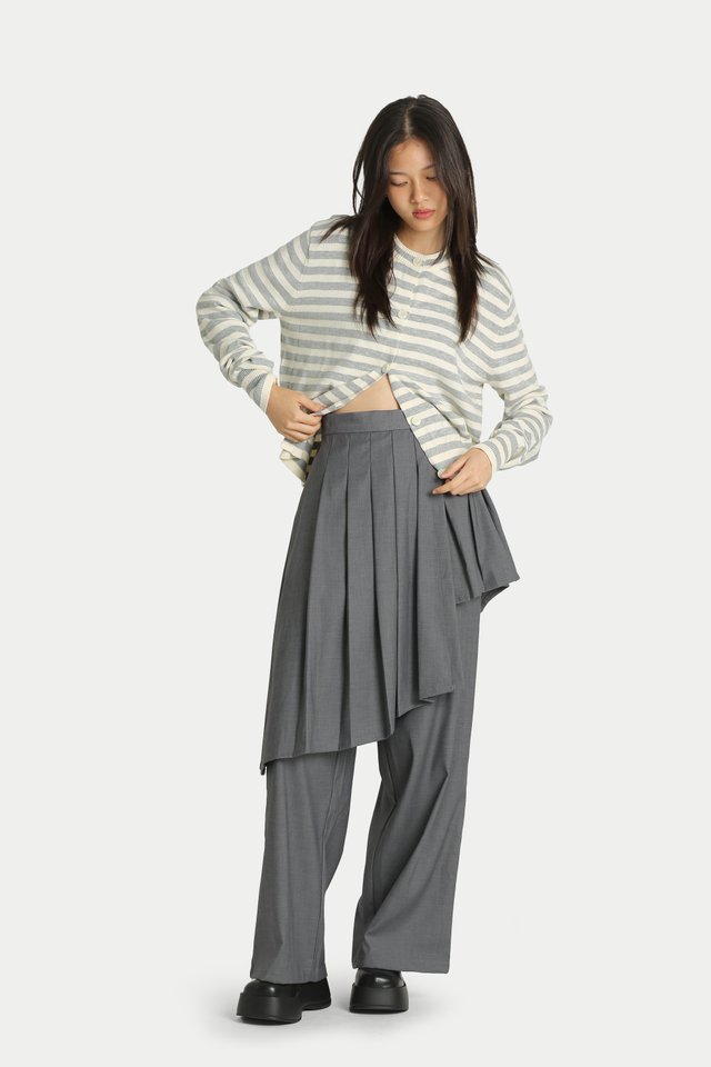 CARLA STRIPE CARDIGAN IN SOFT HAZE