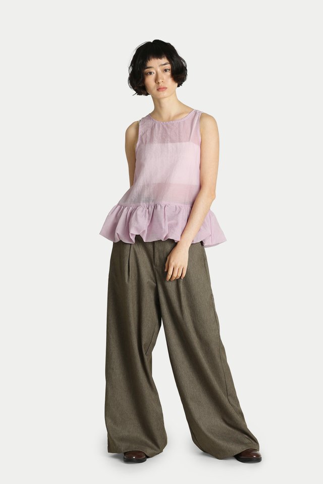 BRIAIR PLEATED SUIT TROUSERS IN CEDAR