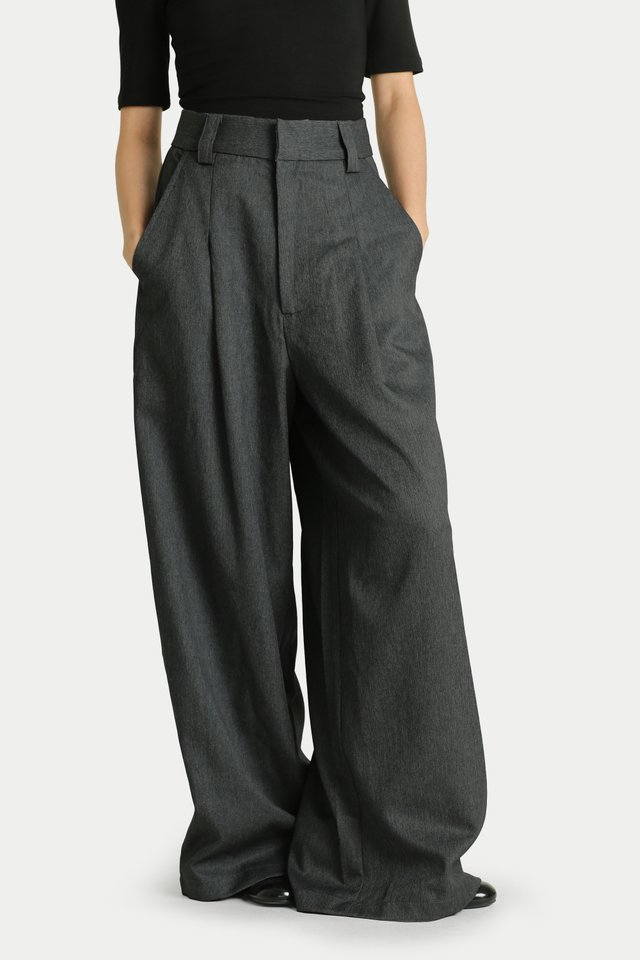 BRIAIR PLEATED SUIT TROUSERS IN STONE