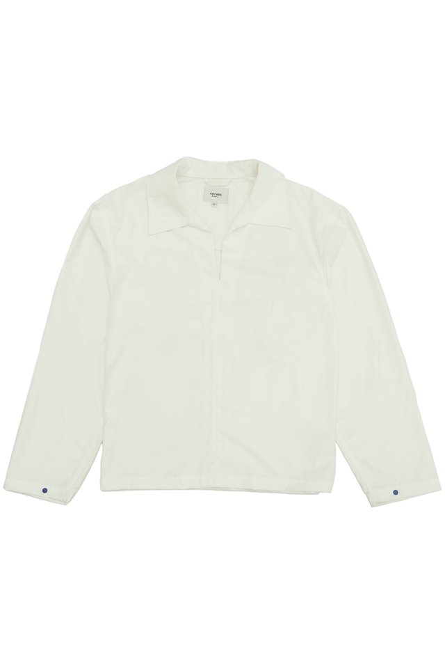 ARCADE X HIRO Y. SKIPPER COLLAR TOP IN WHITE