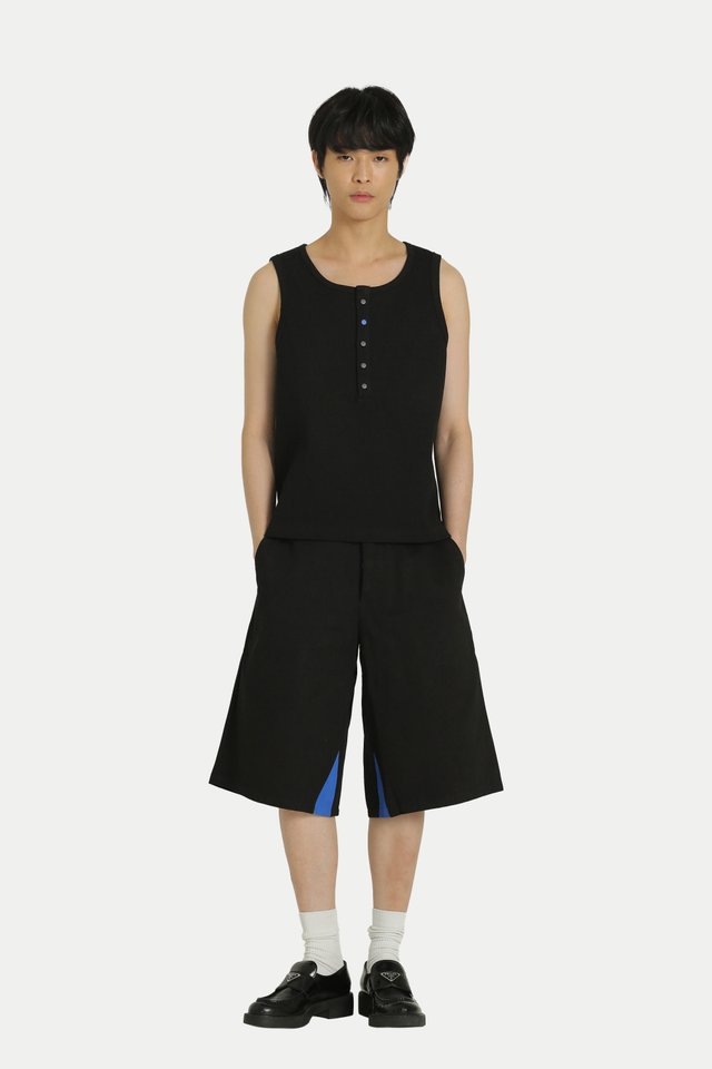 ARCADE X HIRO Y. WIDE-FIT SHORTS IN BLACK