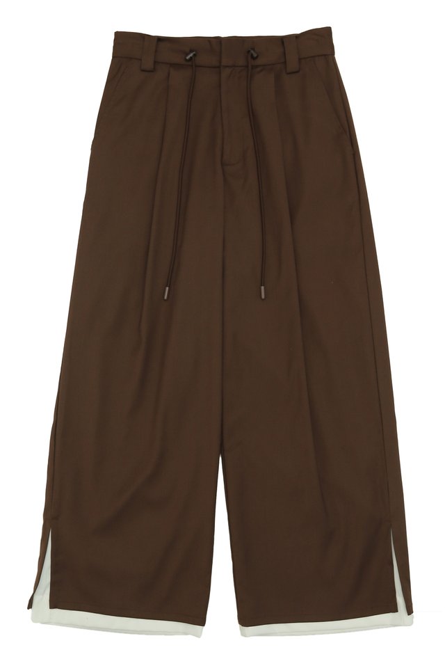 ARCADE X HIRO Y. WIDE-FIT TROUSERS IN CHOCOLATE