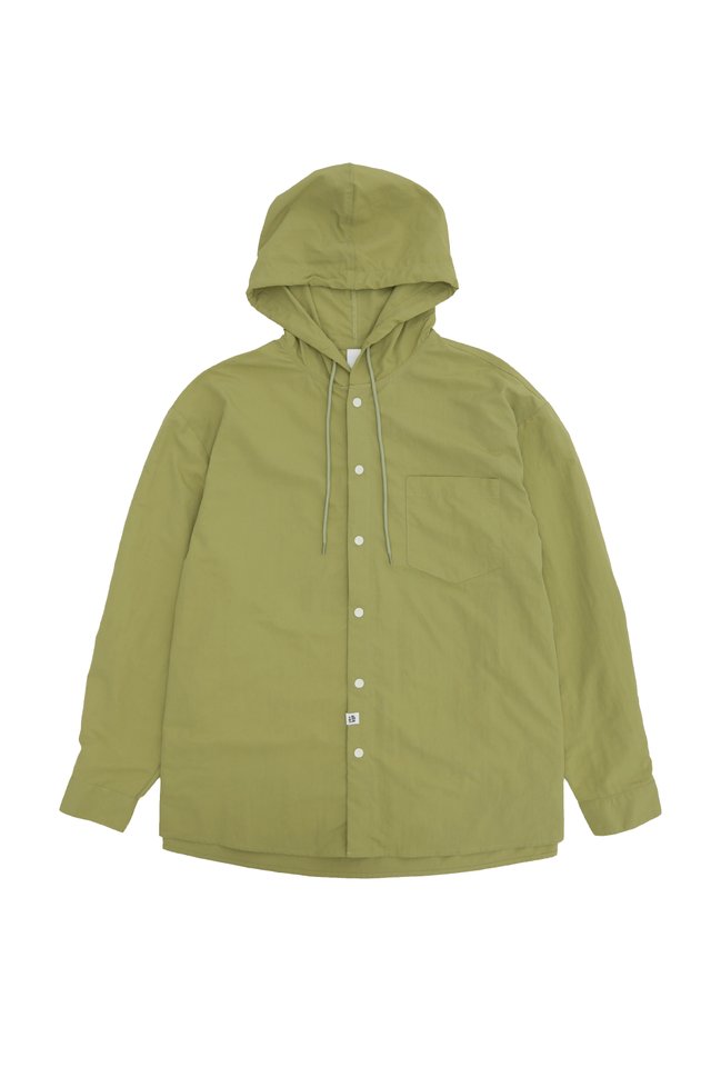 DALEY RELAXED-FIT HOODIE SHIRT IN AVOCADO