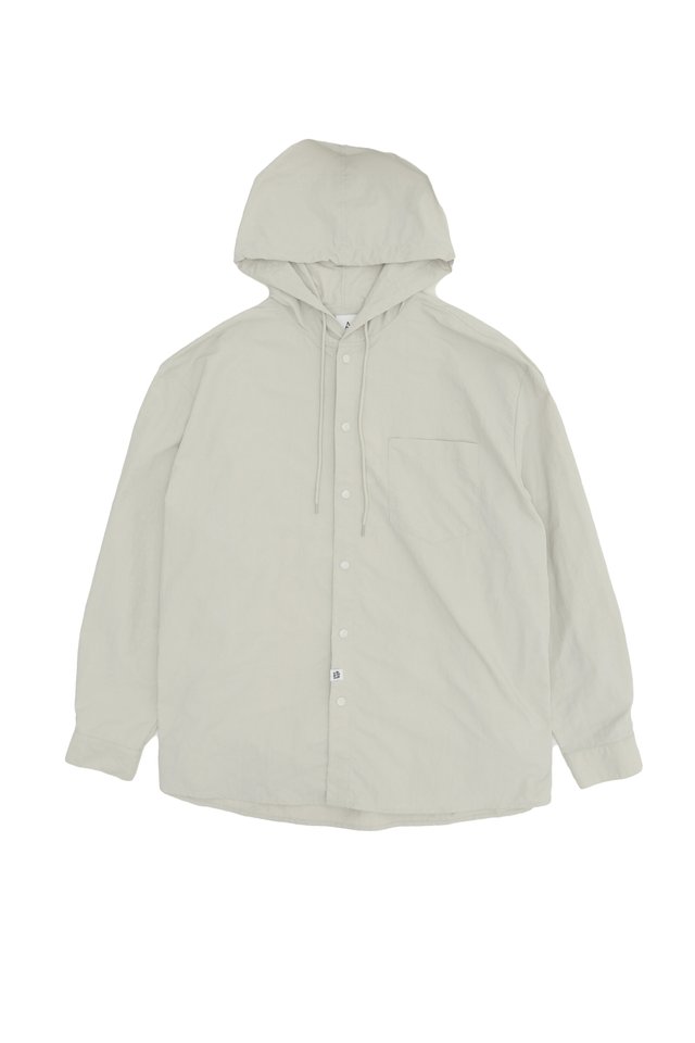 DALEY RELAXED-FIT HOODIE SHIRT IN BONE