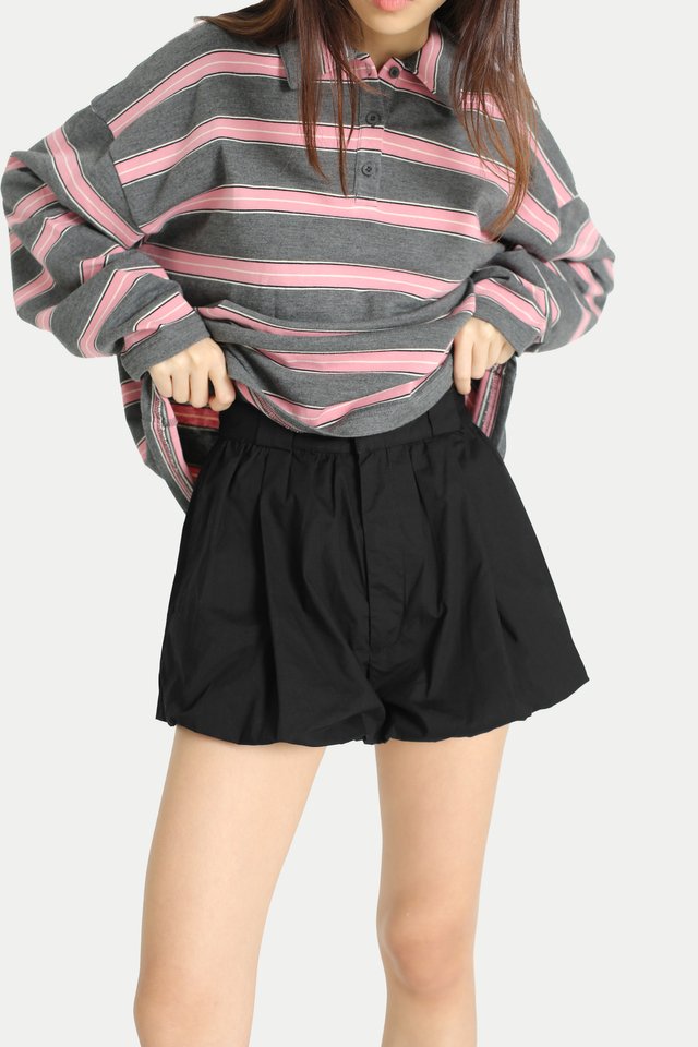 MACIE MINI BUBBLE SHORTS IN BLACK