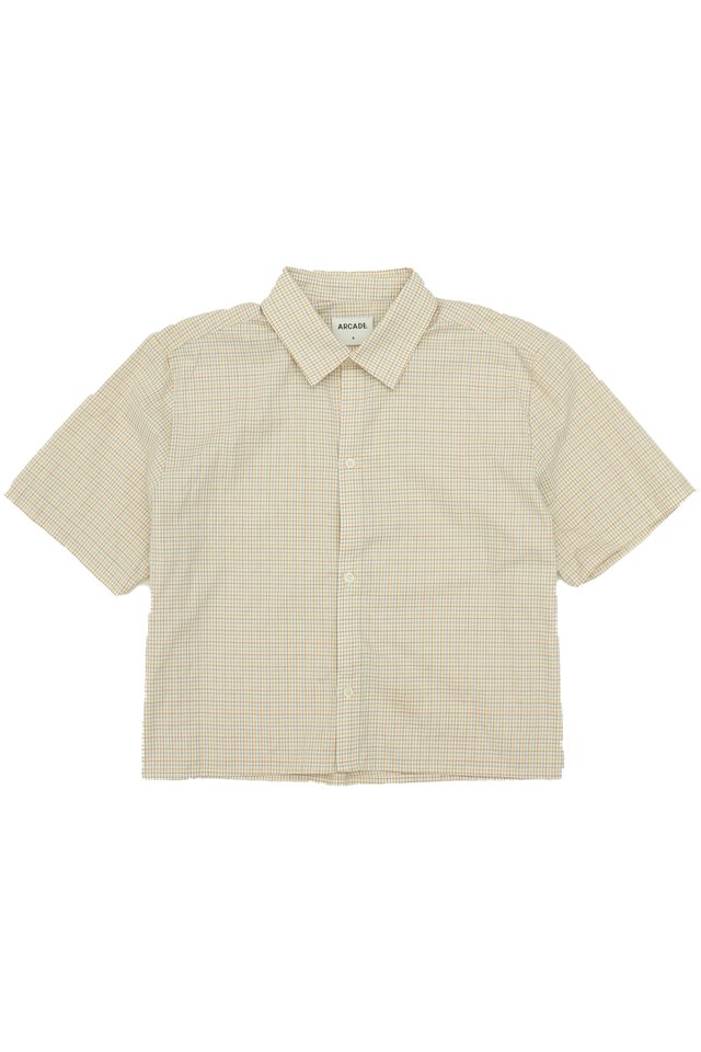 EMERY CROPPED CHECKED SHIRT IN CREAM