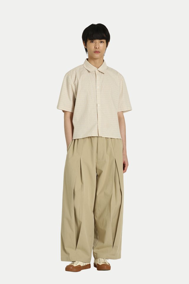 EMERY CROPPED CHECKED SHIRT IN CREAM