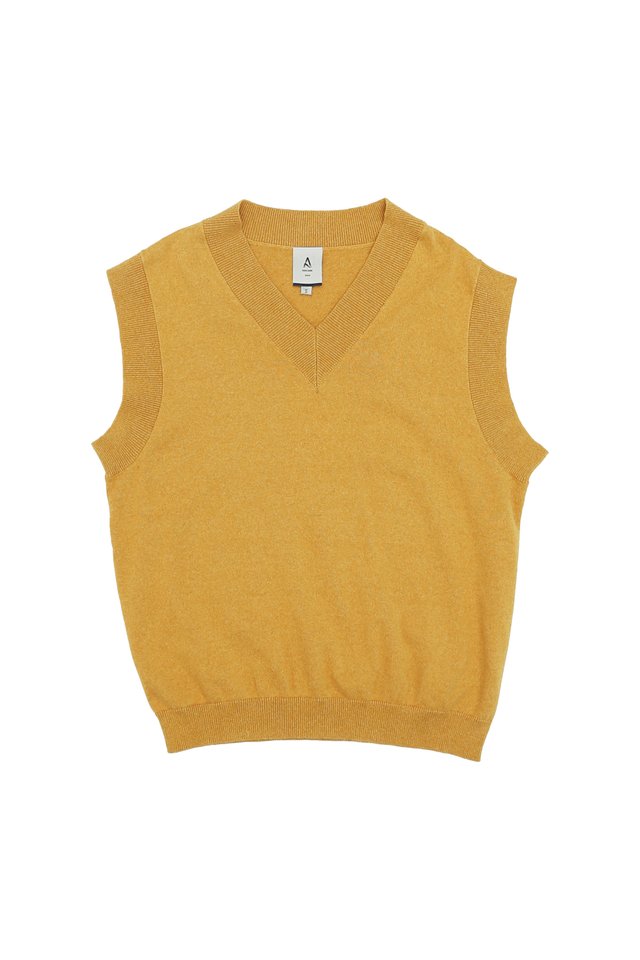 LYON SPECKLED KNIT VEST IN YELLOW