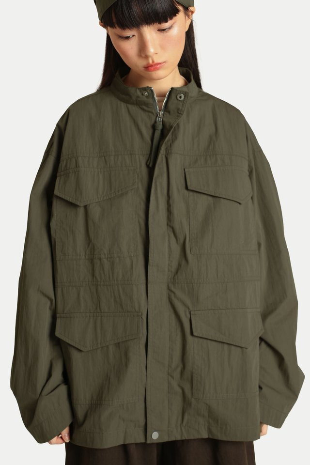 KOLT OVERSIZED UTILITY PARKA IN OLIVE