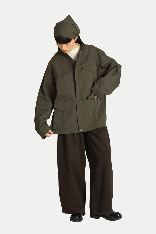 KOLT OVERSIZED UTILITY PARKA IN OLIVE