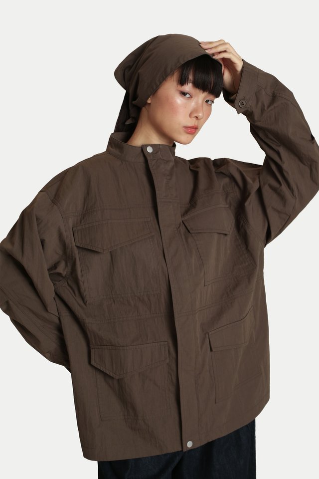 KOLT OVERSIZED UTILITY PARKA IN HOJICHA