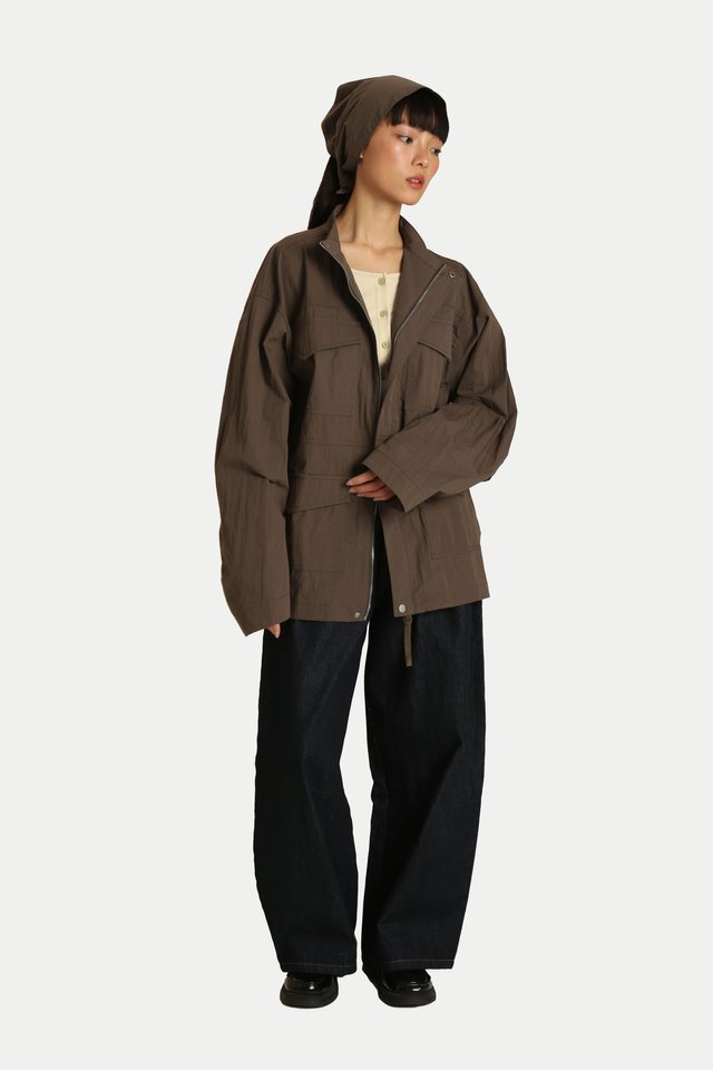 KOLT OVERSIZED UTILITY PARKA IN HOJICHA