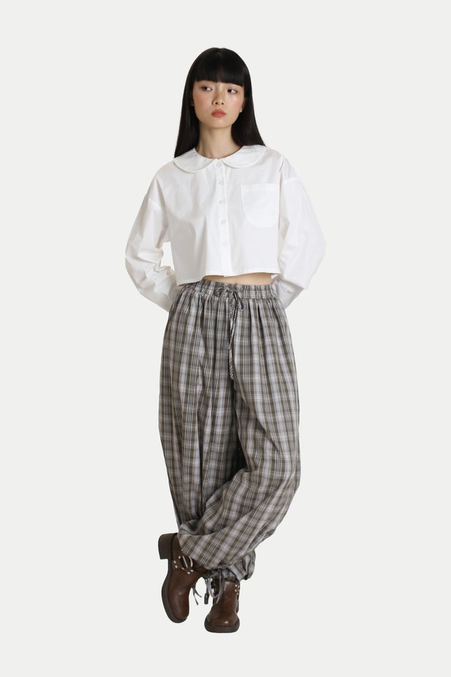 JAYLEE RELAXED BALLOON PANTS IN SENCHA CHECKS