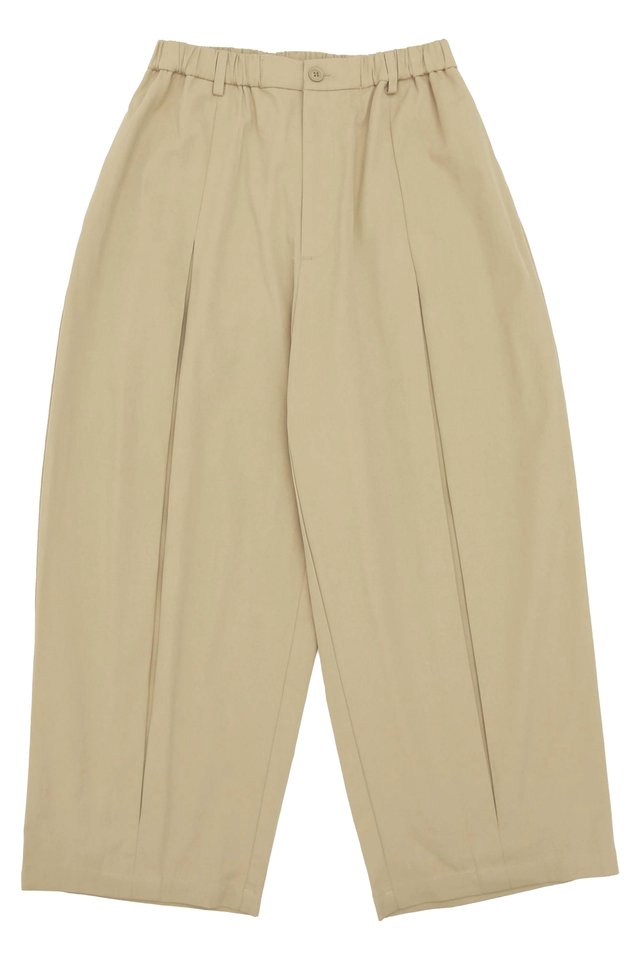 HARRISON BOX PLEAT TROUSERS IN SAND