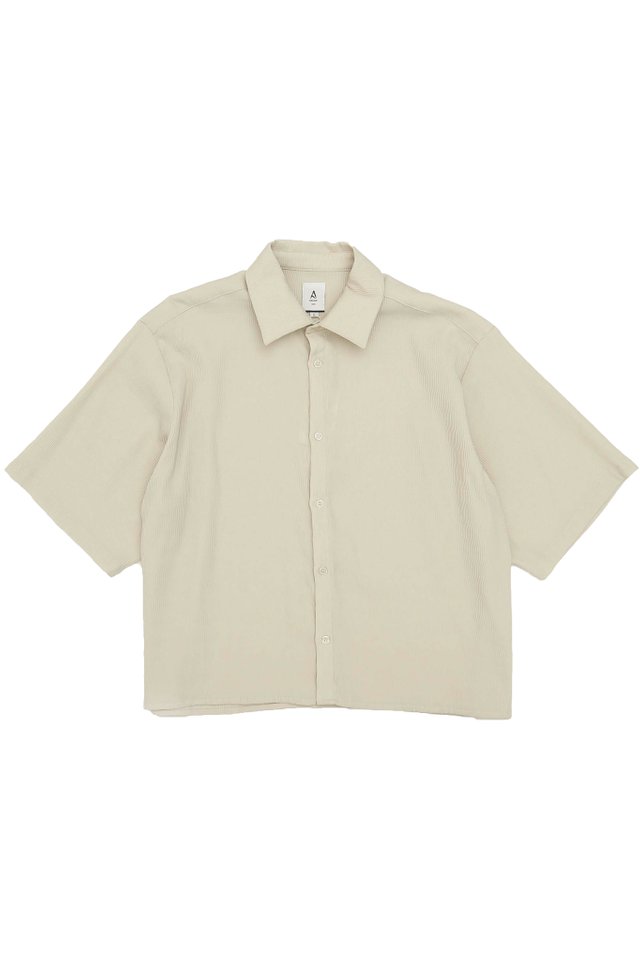 ISSE "FLUTED" BOXY-FIT SHIRT IN BONE