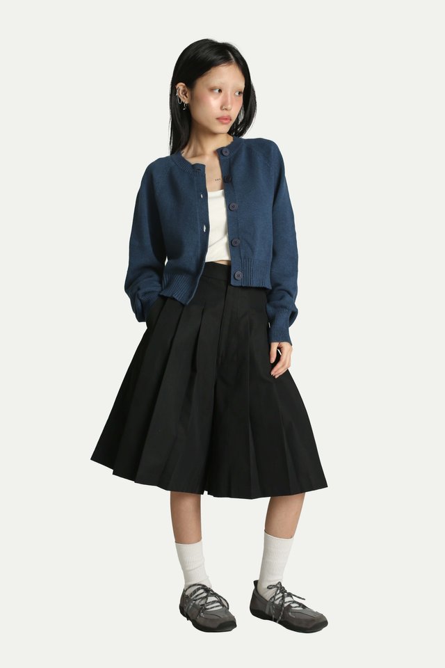 DAHLIA RAGLAN KNIT CARDIGAN IN RIVER