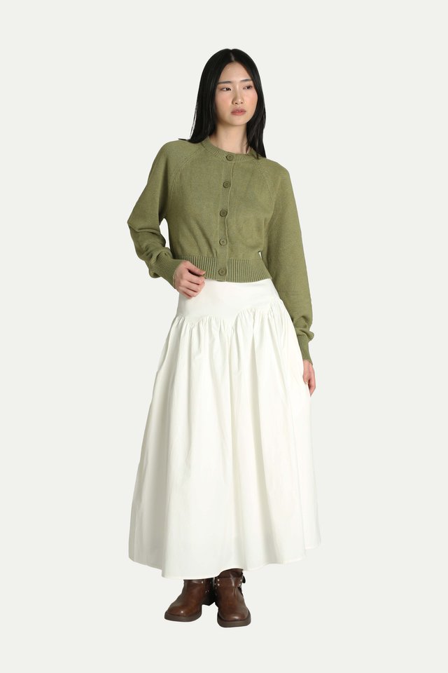 DAHLIA RAGLAN KNIT CARDIGAN IN FERN