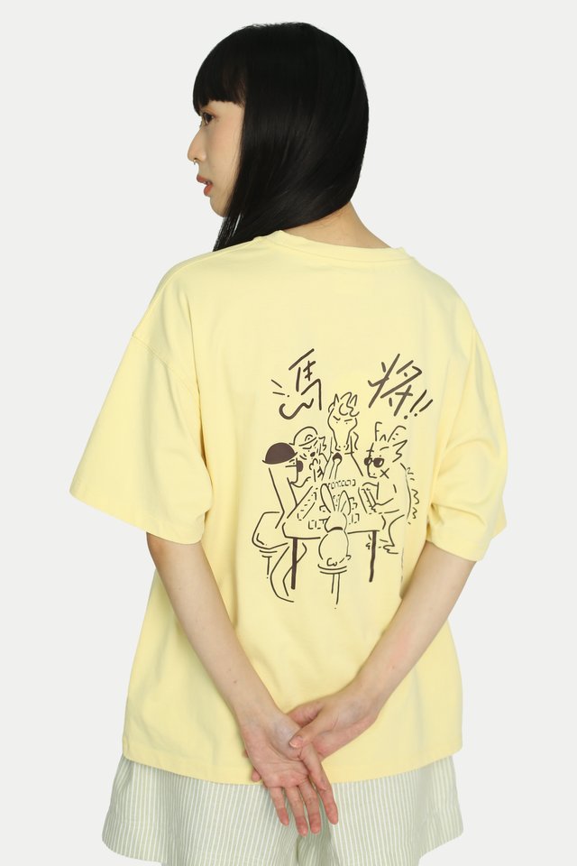"MA-JONG" TEE IN BUTTER
