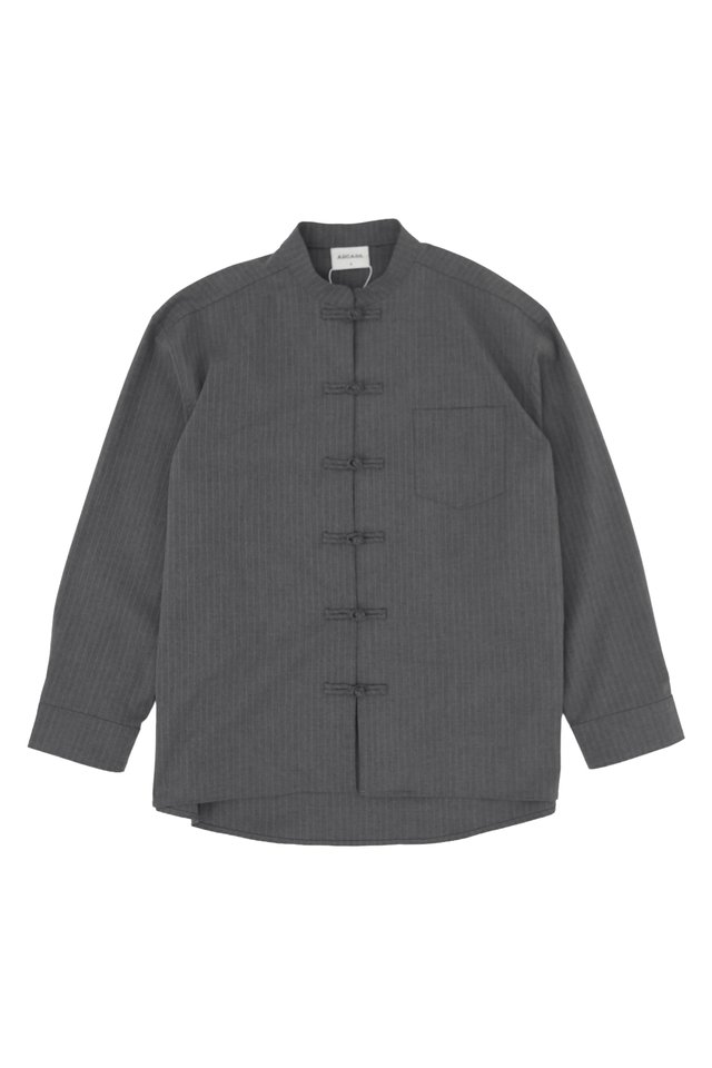 LEI PANKOU PINSTRIPED SHIRT IN CHARCOAL