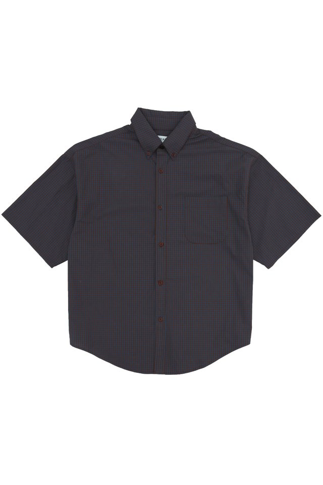 DAVIS OVERSIZED CHECKED SHIRT IN WINE