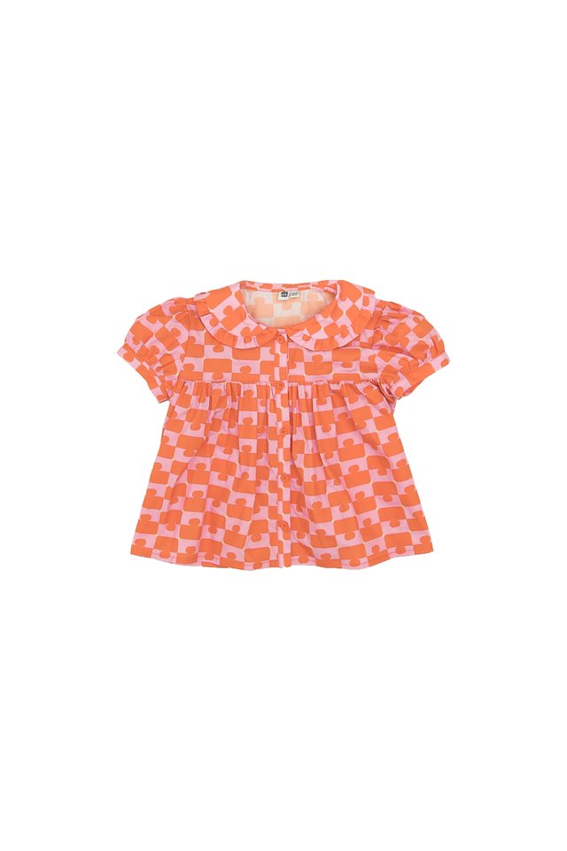 DOLLIE “JIGGY” MINI BABYDOLL TOP IN ORANGE/PINK