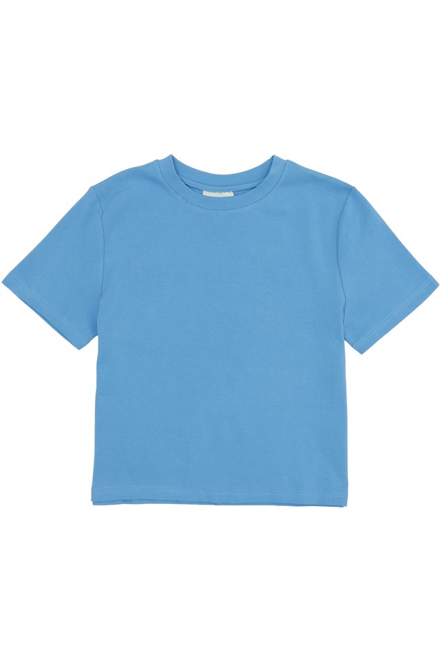 HEDI CROPPED FITTED TEE IN BLUE