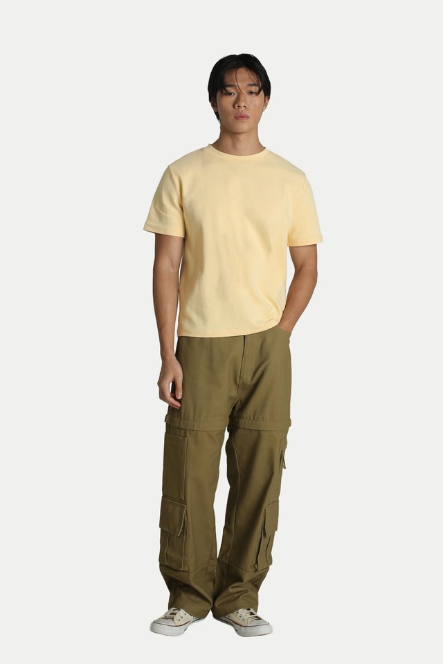 HEDI CROPPED FITTED TEE IN CREAM