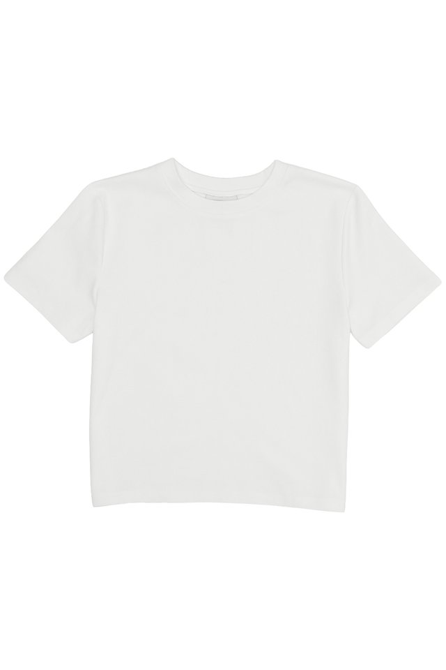 HEDI CROPPED FITTED TEE IN WHITE