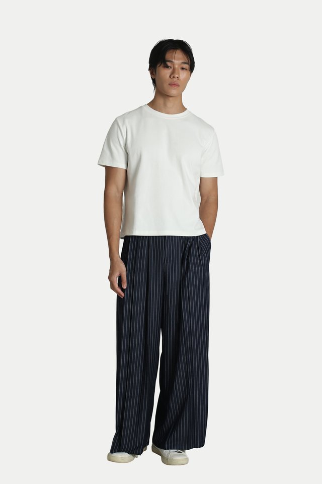 HEDI CROPPED FITTED TEE IN WHITE