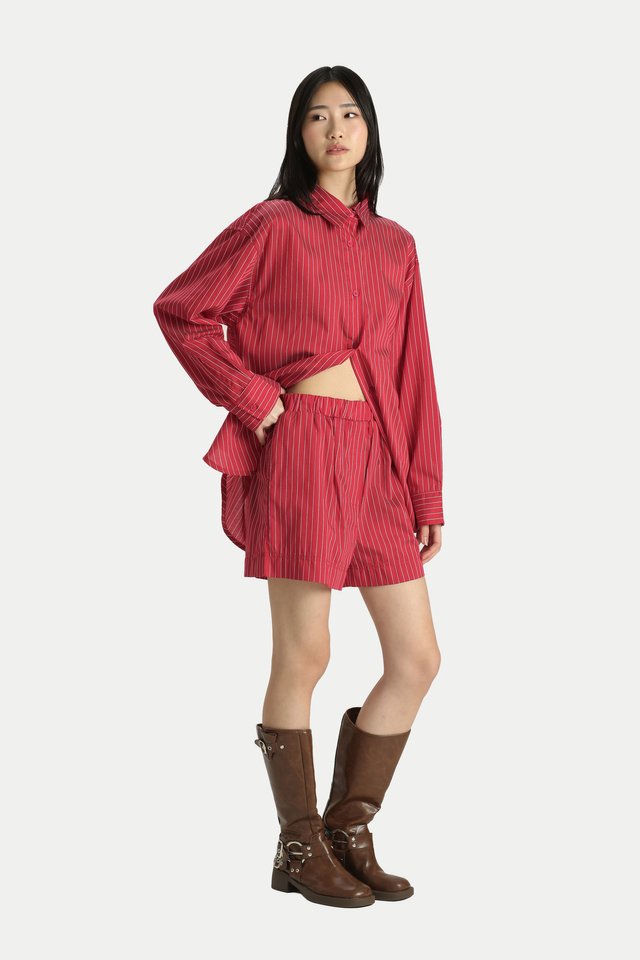 GINNY BOXER SHORTS IN RED STRIPES