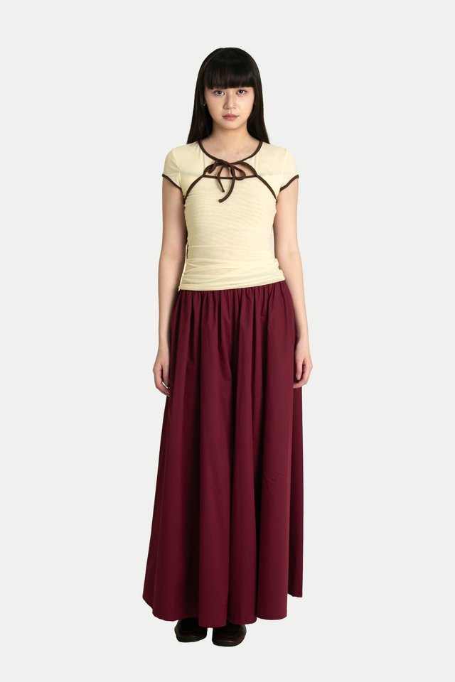 JENA MESH CUT-OUT TOP IN CREAM