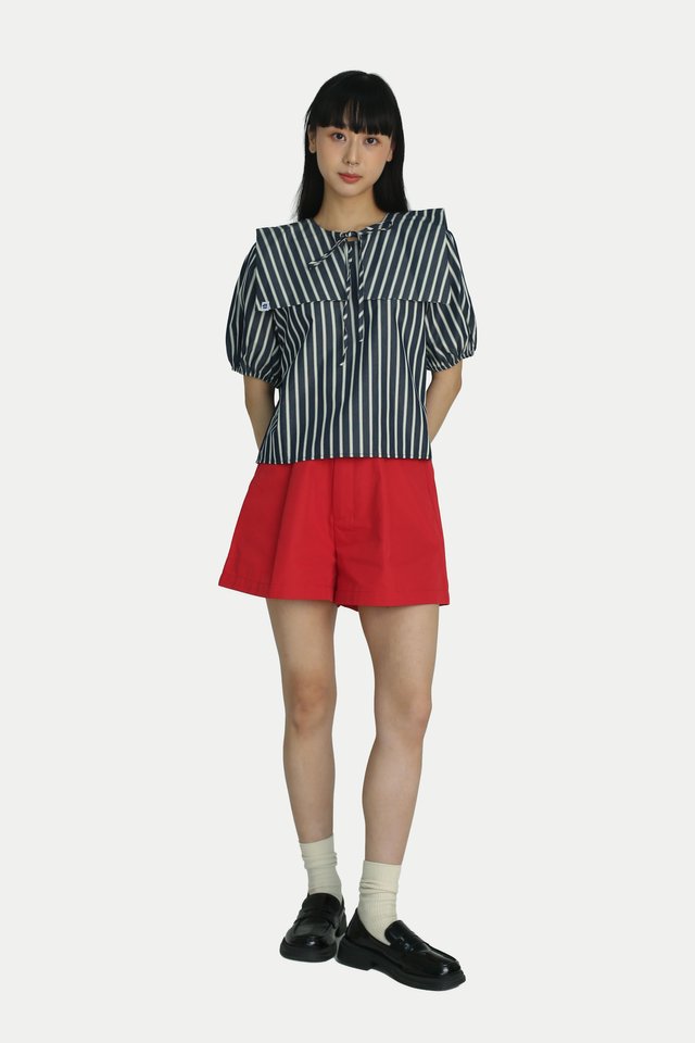 KEZIA DANDY A-LINE SHORTS IN RED