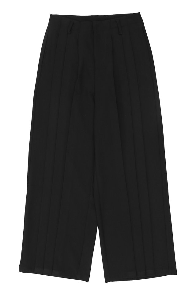 ROLFE TRIPLE PLEAT TROUSERS IN BLACK