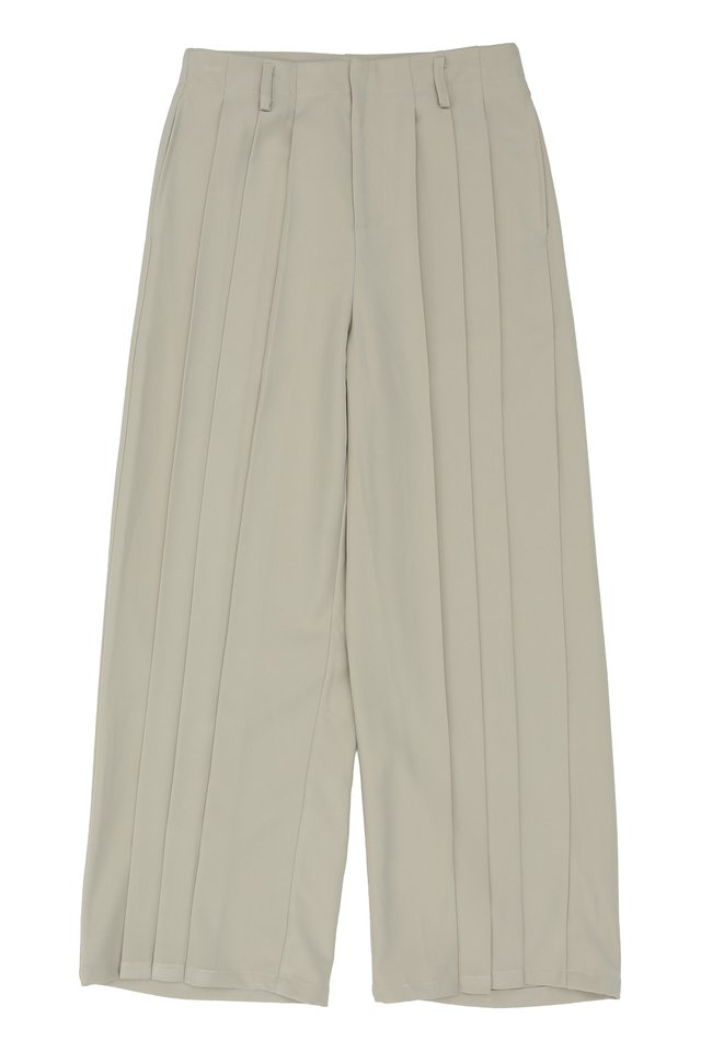 ROLFE TRIPLE PLEAT TROUSERS IN BONE