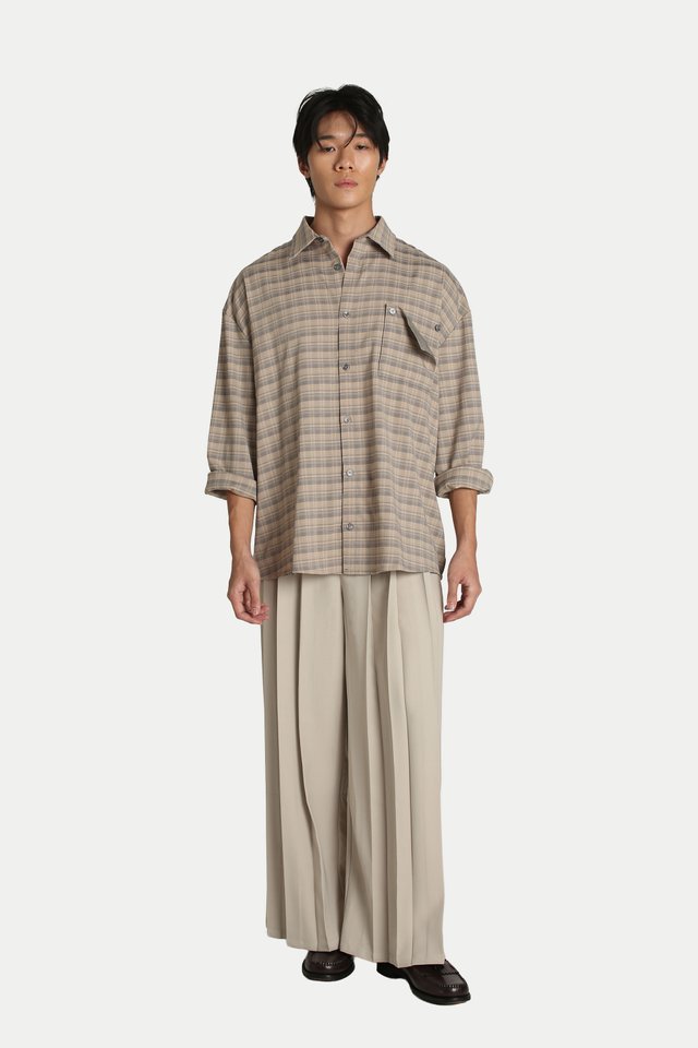 WALT CHECKED POCKET SHIRT IN GREY