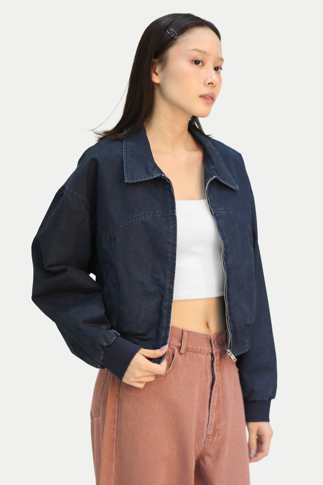 KAILANY CROP BOMBER JACKET IN SPACE