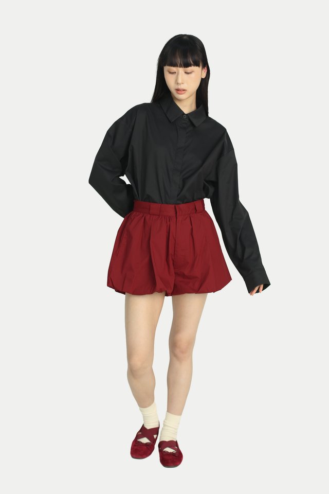 MACIE MINI BUBBLE SHORTS IN CHERRY