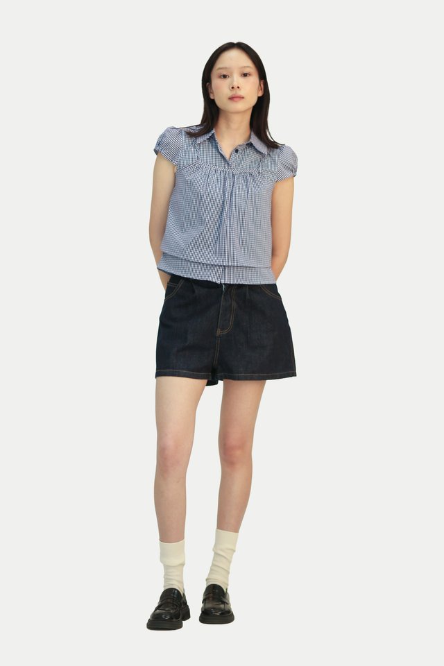 OTTALIE TWO-PIECE TOP IN NAVY CHECKS