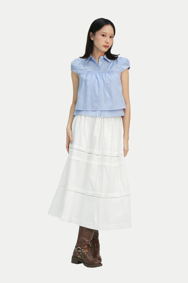 OTTALIE TWO-PIECE TOP IN SKY CHECKS