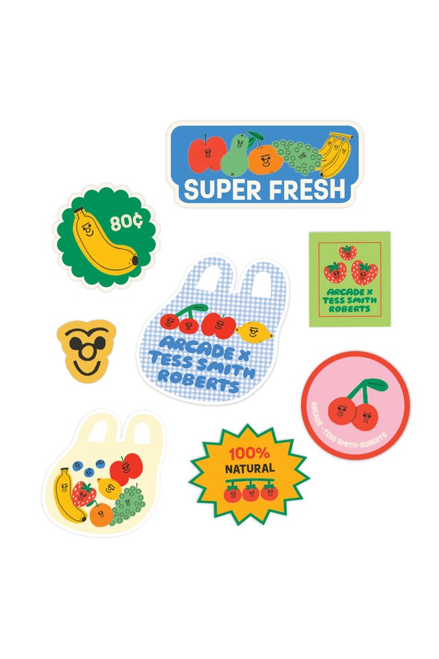 ARCADE X TESS SMITH-ROBERTS “FRESH FINDS” 8-STICKER PACK