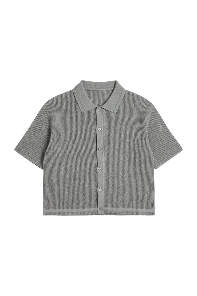 LOIC KNITTED BOXY-FIT SHIRT IN HEATHER